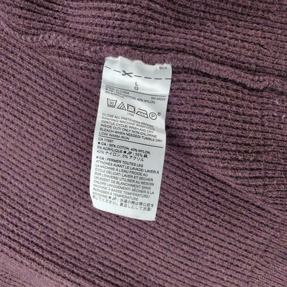 Banana Republuc Full Zip Mock Neck Sweater Bergundy Size Large